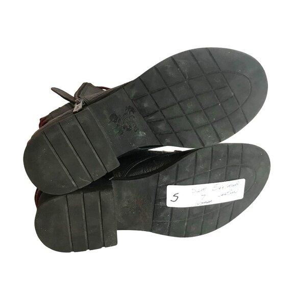 Sam Edelman Black Leather Ankle Boots Side Zip Womens 7 Whimsigoth Grunge - Picture 10 of 11